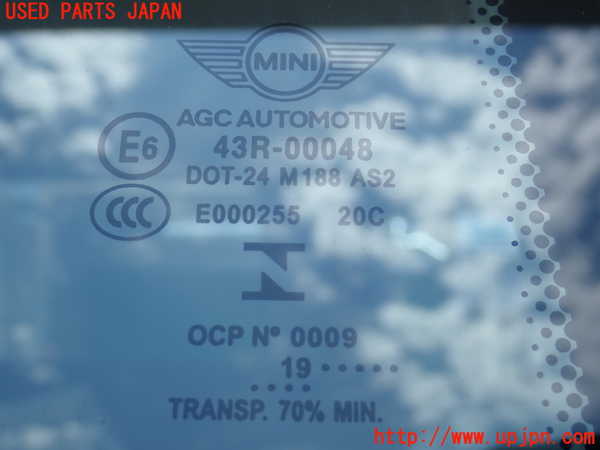 5UPJ-17581380]BMW ミニ(MINI)クーパー(XR15M)(F56)右クォーターガラス 中古(43R-00048 M188)_m0002.jpg