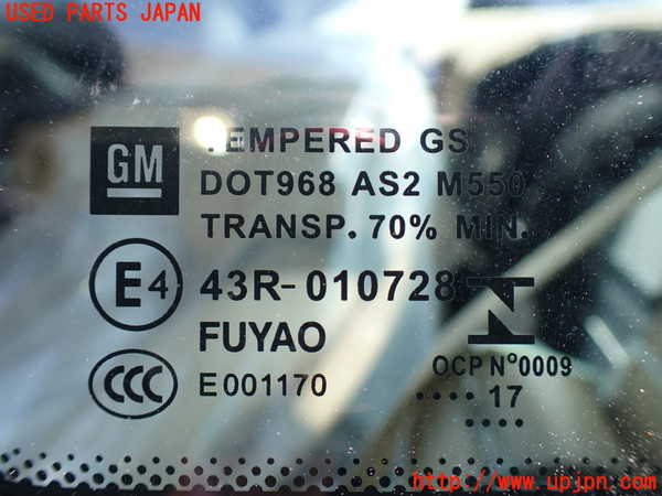 5UPJ-17831382]キャデラック・CT6(O1SL)左クォーターガラス 43R-010728 中古_m0002.jpg