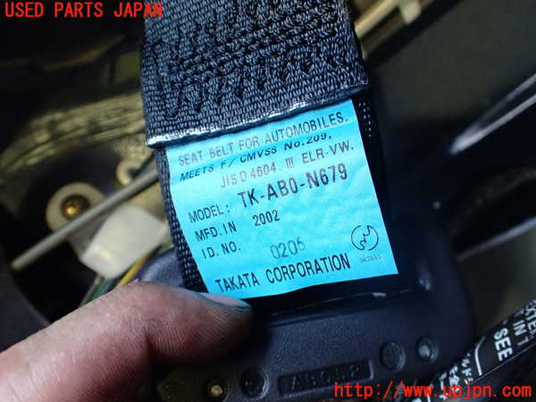 5UPJ-20277155]ランエボ7 GT-A(CT9A)右2列目シートベルト 中古_m0002.jpg