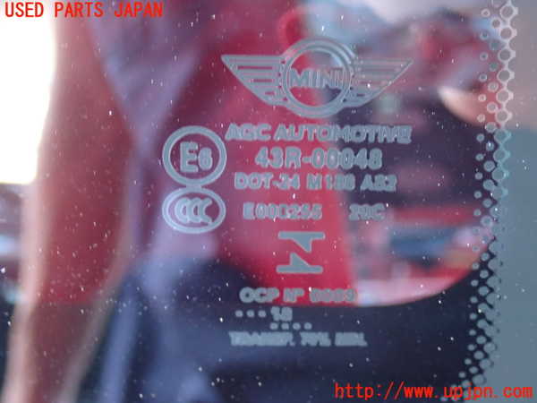 2UPJ-20641380]BMW ミニ(MINI)クーパーS F56(XR20M)右クォーターガラス (43R-00048 M188) 中古_m0002.jpg