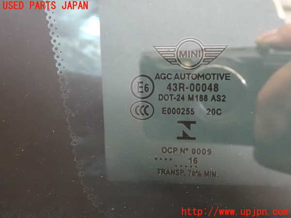 2UPJ-27141382]BMW ミニ(MINI)ワン(XS12)(F55)左クォーターガラス (43R-00048 M188) 中古_m0003.jpg
