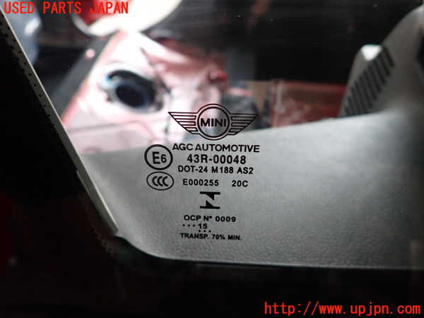 2UPJ-27151382]BMW ミニ(MINI)クーパーS(XS20)左クォーターガラス (43R-00048) 中古_m0002.jpg