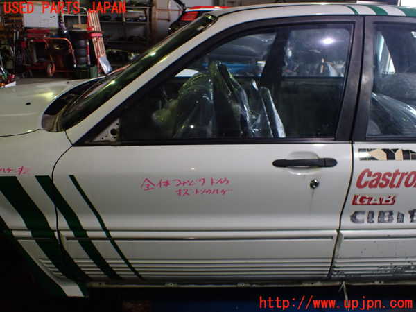 5UPJ-27971260]ギャラン(E38A)左前ドア 中古 ASAHI M273 43R-00033_m0001.jpg