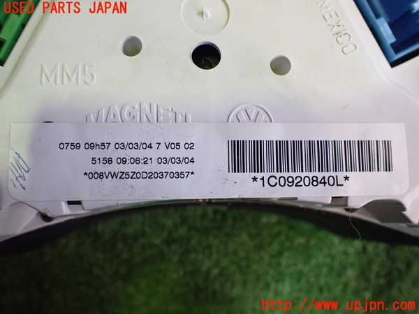 2UPJ-28066170]VW ニュービートルカブリオレ(1YAZJ)スピードメーター 中古_m0003.jpg
