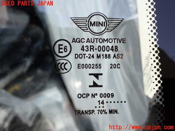 2UPJ-29161380]BMW ミニ(MINI)クーパー(XM15)右クォーターガラス (43R-00048 M188) 中古 F56_m0003.jpg