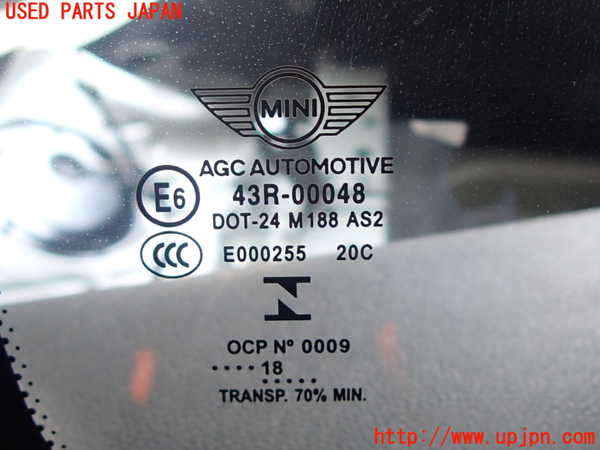 2UPJ-29551382]BMW ミニ(MINI)ワン(XU15M)左クォーターガラス (43R-00048 M188) 中古_m0003.jpg