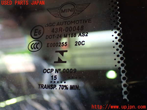 1UPJ-29611380]BMW ミニ(MINI)クーパー F56(XM15)右クォーターガラス 中古 AGC M188 43R-00048_m0002.jpg