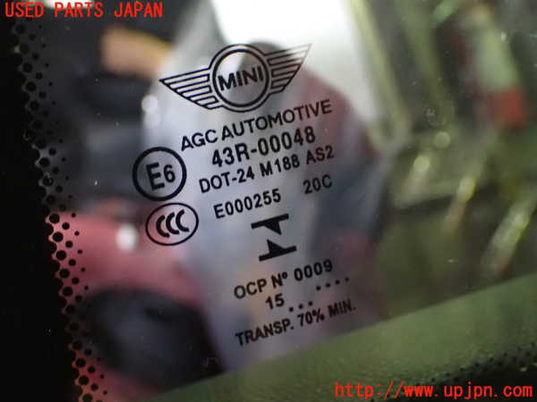 1UPJ-29611382]BMW ミニ(MINI)クーパー F56(XM15)左クォーターガラス 中古 AGC M188 43R-00048_m0002.jpg