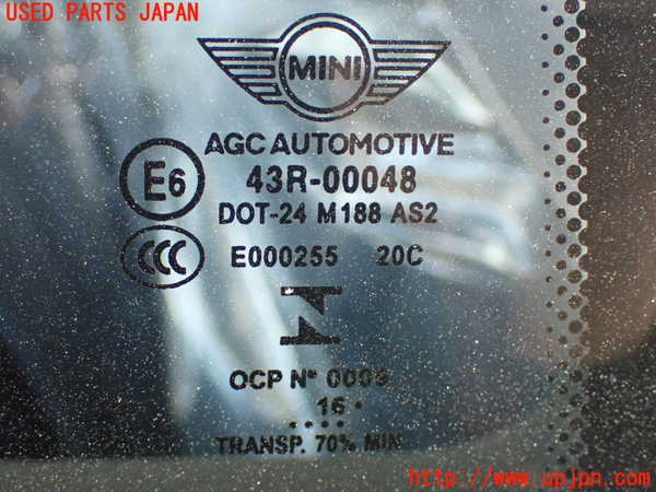 2UPJ-30511380]BMW ミニ(MINI)クーパーD(XN15)(F56)右クォーターガラス (43R-00048 M188) 中古_m0002.jpg