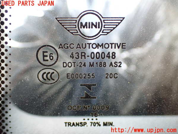 2UPJ-30511382]BMW ミニ(MINI)クーパーD(XN15)(F56)左クォーターガラス (43R-00048 M188) 中古_m0002.jpg