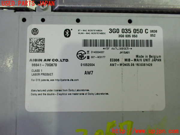 1UPJ-30576589]VW ゴルフ トゥーラン(1TCZD)カーナビゲーション HDD 中古_m0003.jpg