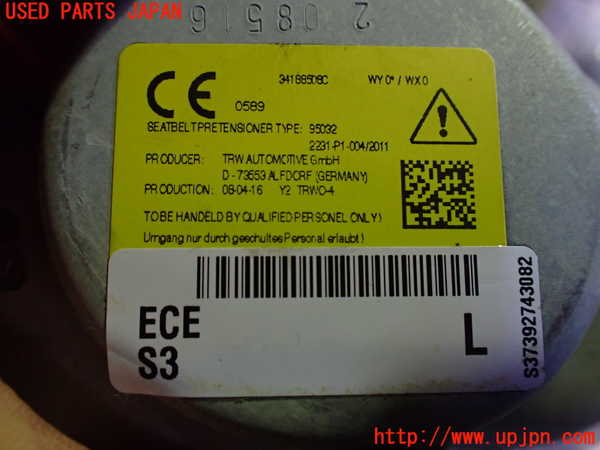 2UPJ-32437185]BMW ミニ(MINI)クーパー コンバーチブル(WG15)(F57)左2列目シートベルト 中古_m0002.jpg