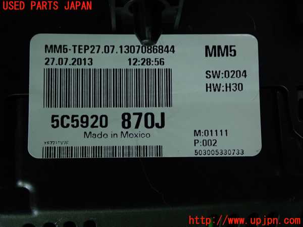 1UPJ-33356170]VW ザ･ビートル(16CPL)スピードメーター 中古_m0002.jpg