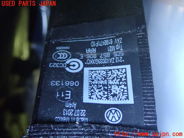 1UPJ-33357155]VW ザ･ビートル(16CPL)右2列目シートベルト 中古_m0003.jpg