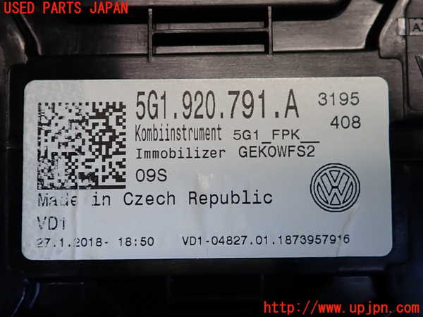 2UPJ-34196170]VW ゴルフ(AUCJZ)スピードメーター (ジャンク品) 中古_m0004.jpg