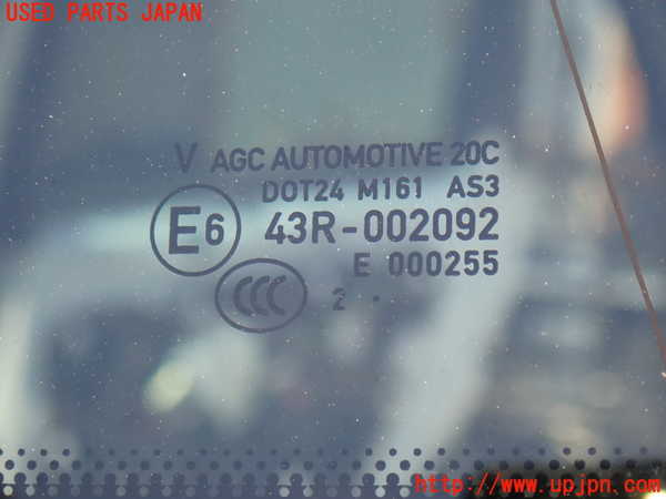 2UPJ-42221382]ポルシェ・カイエン S ハイブリッド(92ACGE)左クォーターガラス 中古 (AGC AUTOMOTIVE M161 43R-002092)_m0003.jpg