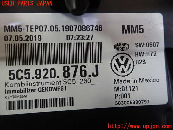 1UPJ-44266170]VW ザ･ビートル(16CZD)スピードメーター 中古_m0003.jpg
