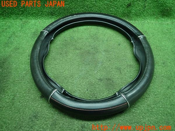 3UPJ=99880617]デリカD:5(CV1W)Dプレミアム BONFORM ボンフォーム ハンドルカバー M38.5cm ステアリング ブラック カーボン柄 中古_m2