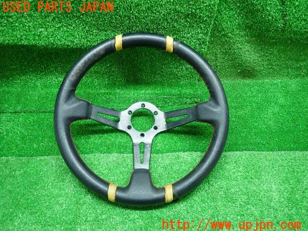 3UPJ=13710617]ランクル60系(HJ61V(改))後期 DRIFTING ステアリングホイール ディープコーン 345mm ハンドル ブラック 中古_m0