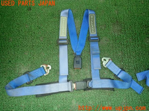 3UPJ=19940611]ジープ(J53(改))WILLANS ウィランズ SUPER SPORT 4点式シートベルト レーシングハーネス 2インチ 中古_m1