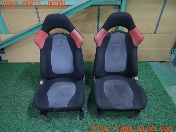 3UPJ=22160609]インプレッサ WRX STI(GC8 E型)純正 シートセット セミバケットシート 運転席 助手席 レール付き 中古_m0