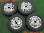 3UPJ=23830939]バモス(HM1)社外 タイヤホイールスタッドレス グッドイヤー 12×4.00Ｂ +40 PCD100 4穴 ICE NAVI アイスナビ 4本 中古_s0