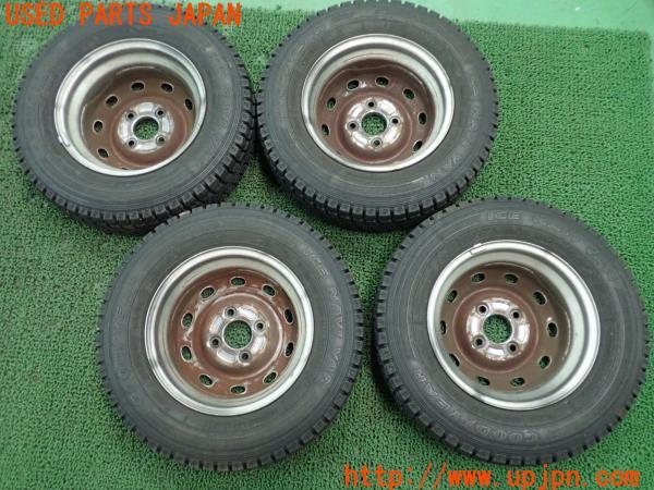 3UPJ=23830939]バモス(HM1)社外 タイヤホイールスタッドレス グッドイヤー 12×4.00Ｂ +40 PCD100 4穴 ICE NAVI アイスナビ 4本 中古_m1