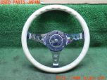 3UPJ=24500617]ランクルプラド(KZJ78W)後期 社外 ウッドステアリング 340mm BIG END ビッグエンド ホーンボタン付き 中古_s1