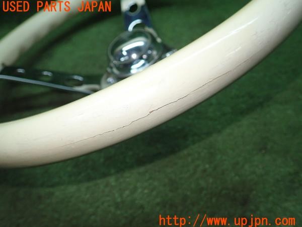 3UPJ=24500617]ランクルプラド(KZJ78W)後期 社外 ウッドステアリング 340mm BIG END ビッグエンド ホーンボタン付き 中古_m2