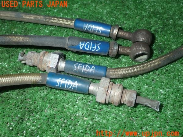 3UPJ=25210317]サバンナRX-7(FC3S)SFIDA ステンメッシュブレーキホース 1台分 中古_m4