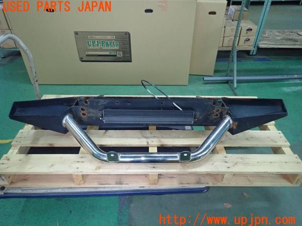 3UPJ=25870048]ジープラングラー(JK38S)社外 フロントバンパー スチール製 LEDライトバー付き 中古_m2