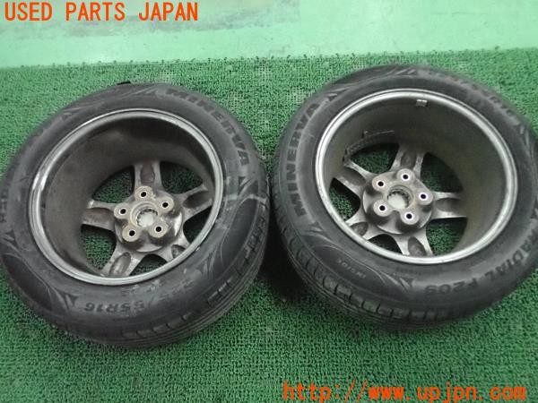 3UPJ=26560917]スカイライン(HR34)前期 純正 R32 ホイール2本 16×8JJ +30 PCD114.3 5穴 中古_m1