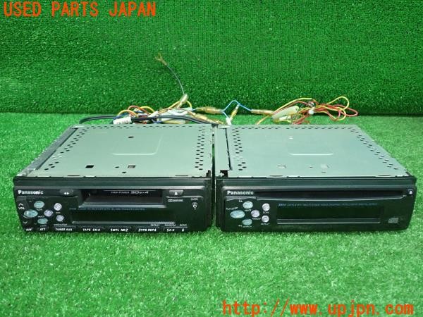 3UPJ=26890518]いすゞ ピアッツァ(JR120)Panasonic パナソニック CD/カセットプレーヤー CX-DX33D CQ-GX33D 1DIN×2  難有 中古_m0