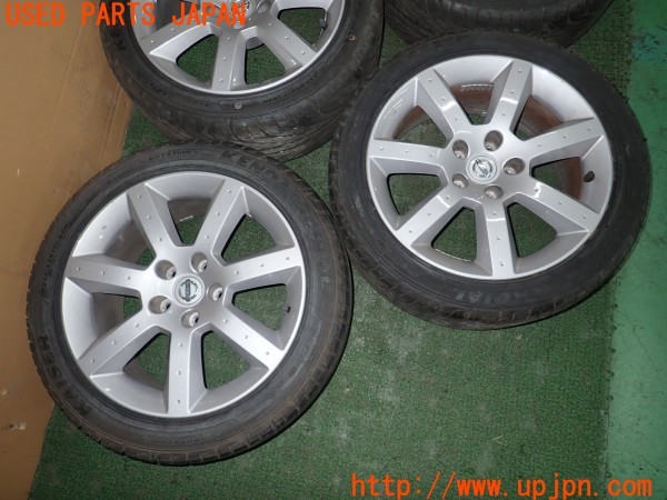 3UPJ=27680918]フェアレディZ(CZ32)前期 Z33 純正 タイヤホイール 17×7.5JJ +30 8JJ +33 PCD114.3 5穴 4本 中古_m1