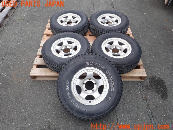 3UPJ=27900916]三菱ジープ(J55)社外 ホイール 15×6J ±0 PCD139.7 5穴 5本 中古_m0