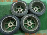 3UPJ=27980918]スカイライン 25GT-X(ER34)前期 社外 17インチホイール 17×8JJ+38 9JJ+45 PCD114.3 5穴 4本 中古_s1