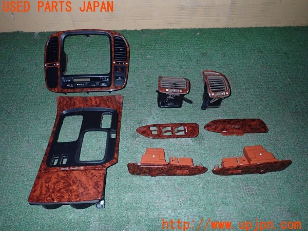 3UPJ=28010645]ランクル100(UZJ100W)前期 純正 内装パネル オーディオパネル シフトパネル ウィンンドウスイッチパネル 吹き出し口 中古_m0