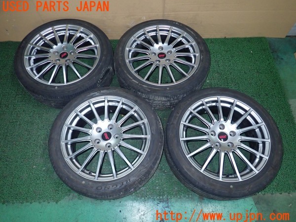 3UPJ=28520919]レヴォーグ 2.0 STI Sport EyeSight(VMG)後期 純正 タイヤホイール 18×7.5J +55 PCD114.3 5穴 4本 中古_m0