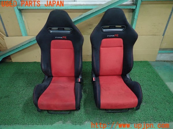 3UPJ=29100609]シビック タイプR(FD2)前期 純正 シートセット セミバケットシート 運転席 助手席 レール付き 中古_m0