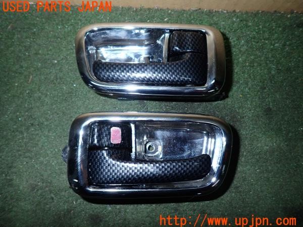 3UPJ=30410650]コペン アクティブトップ(L880K)社外 カーボン調 ドアインナーハンドル メッキカバー 中古_m0