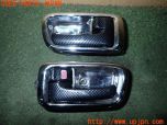 3UPJ=30410650]コペン アクティブトップ(L880K)社外 カーボン調 ドアインナーハンドル メッキカバー 中古_s0