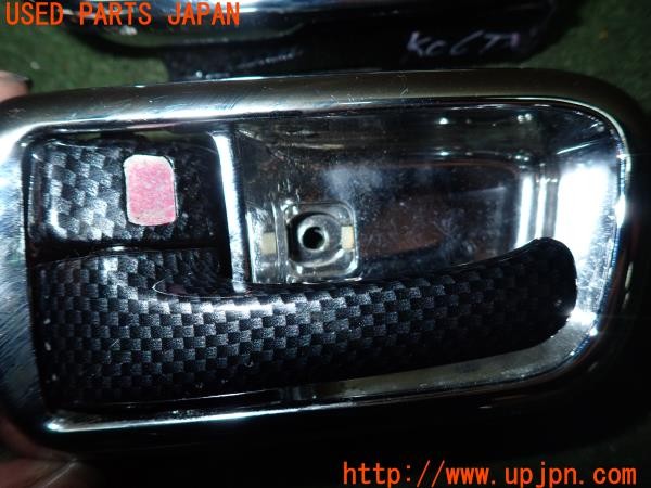 3UPJ=30410650]コペン アクティブトップ(L880K)社外 カーボン調 ドアインナーハンドル メッキカバー 中古_m3