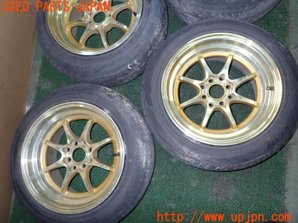 3UPJ=30500916]シビック フェリオ(EK3)社外 ホイール 15×8J +28? PCD100・114.3 4穴 4本 中古_m1