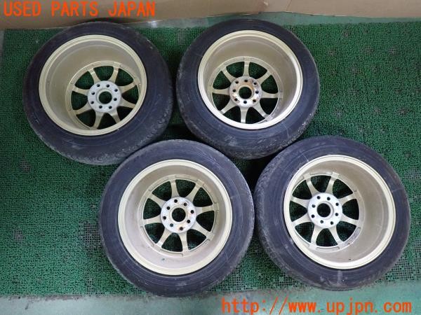 3UPJ=30500916]シビック フェリオ(EK3)社外 ホイール 15×8J +28? PCD100・114.3 4穴 4本 中古_m4