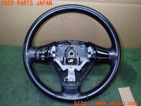 3UPJ=31280617]RX-8(SE3P)前期 ロータリーエンジン40周年記念車 純正 ステアリング 専用黒革 グレーステッチ 中古_m0