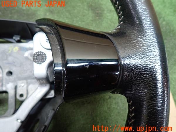 3UPJ=31280617]RX-8(SE3P)前期 ロータリーエンジン40周年記念車 純正 ステアリング 専用黒革 グレーステッチ 中古_m4