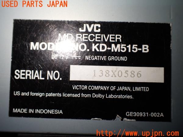 3UPJ=31670518]BMW 320i(AV22 E46)前期 JVC KD-M515-B MDプレーヤー 中古_m3
