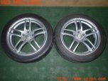 3UPJ=32490918]シビック タイプR(FD2)後期 YOKOHAMA WHEEL AVS MODEL T5 タイヤホイール② 17×7.5J +52 PCD114.3 5穴 2本 中古_s0