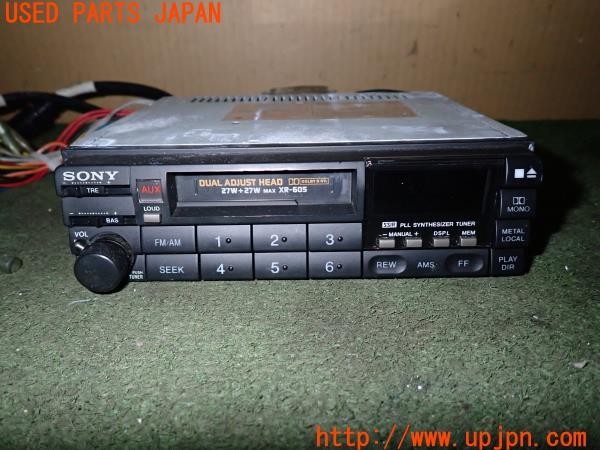 3UPJ=32590518]BMW 520i(E28)SONY ソニー XR-605 カセットデッキ プレーヤー テープ オーディオ 1DIN 中古_m1