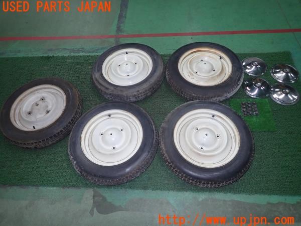 3UPJ=32760916]シトロエン 2CV SPECIAL(AZA6)純正 MICHELIN製 ホイール 15インチ PCD160 3穴 テンパータイヤ ホイールナット付 5本 中古_m0